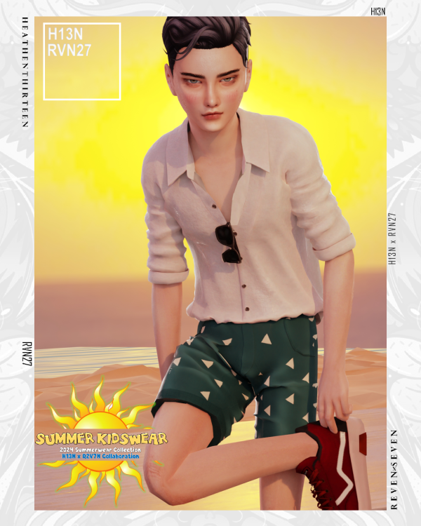 Alpha Child's Summer Casual Chino Shorts by simsfinds - The Sims 4 Custom Content