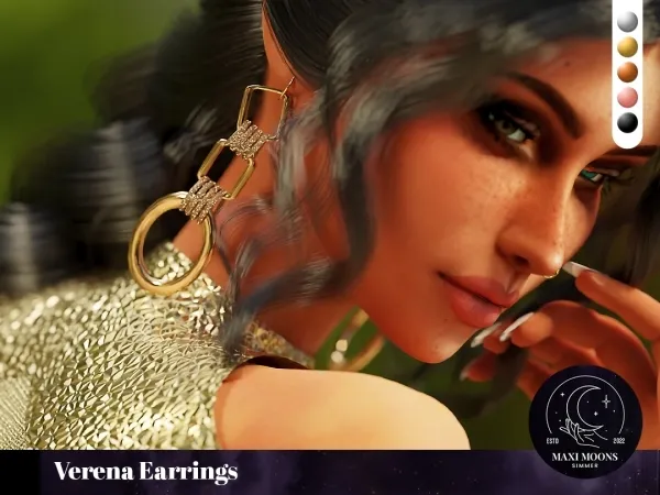 Alpha Verena Earrings - The Sims 4 Custom Content