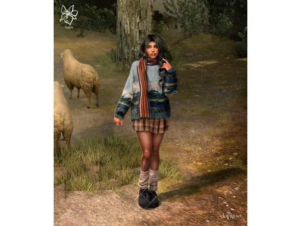 Alpha SWEATER WEATHER CLOTHING SET by Tau00fcve - The Sims 4 Custom Content