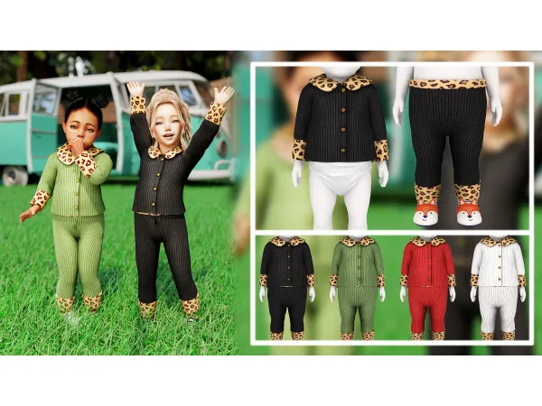 Alpha Leopard Bord Collar Set by Daph's - The Sims 4 Custom Content