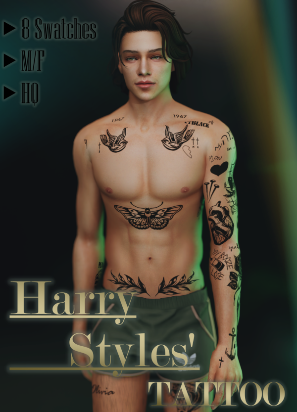 Mix Harry Styles Tattoo by simsfinds - The Sims 4 Custom Content