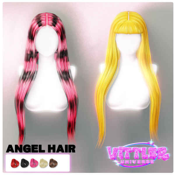 Alpha Angel V Hair by simsfinds - The Sims 4 Custom Content