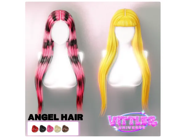 Alpha Angel V Hair by VitterUniverse - The Sims 4 Custom Content