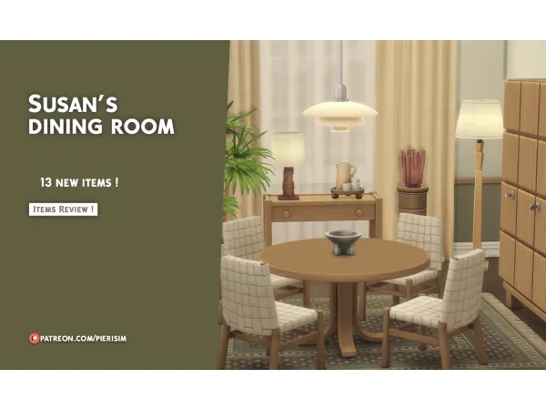 Maxis Match SUSAN dining room by Pierisim - The Sims 4 Custom Content