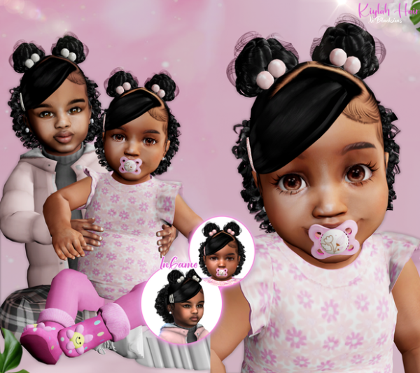 Alpha Kiylah Hair for toddlers infants and child sims by simsfinds - The Sims 4 Custom Content