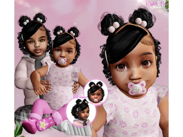 Kiylah Hair for toddlers infants and child sims by XxBlacksims