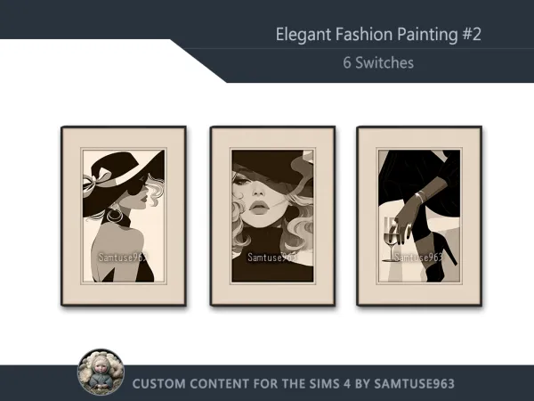 Mix Elegant Fashion Painting 2 Extra A Samtuse963 - The Sims 4 Custom Content