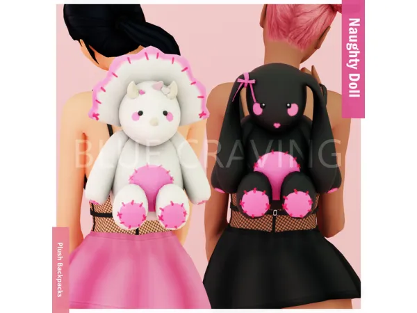 Mix Blue Craving Plush Backpack - The Sims 4 Custom Content