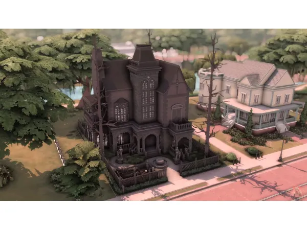 Maxis Match Goth Family Manor by kellyhartx - The Sims 4 Custom Content