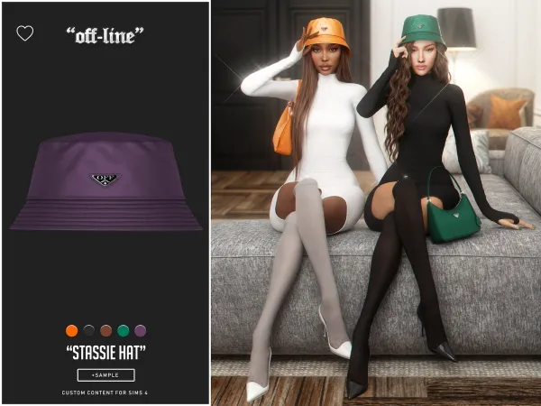 Alpha off line stassie hat (sample) - The Sims 4 Custom Content