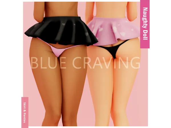 Mix Blue Craving Naughty Skirt Panties - The Sims 4 Custom Content