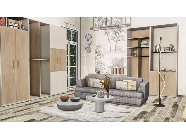 Alpha Silje Living Room by Soloriya - The Sims 4 Custom Content