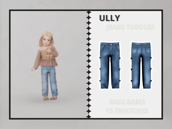 Alpha Ully Jeans Toddler - The Sims 4 Custom Content