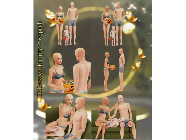 Mix Halloween Family Posepack FREE - The Sims 4 Custom Content