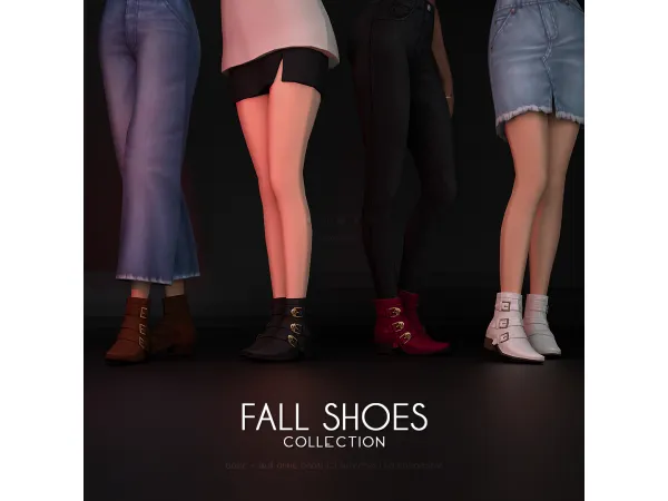 Maxis Match Basic Skull Ankle Boots Fall Shoes Collection - The Sims 4 Custom Content