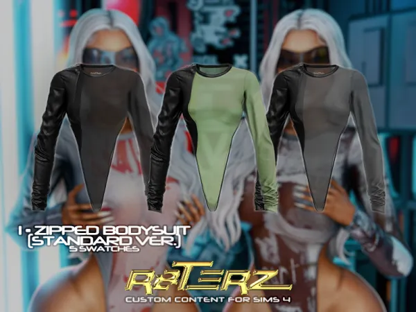 Alpha R8TERZ Zipped Bodysuit Standard Version - The Sims 4 Custom Content