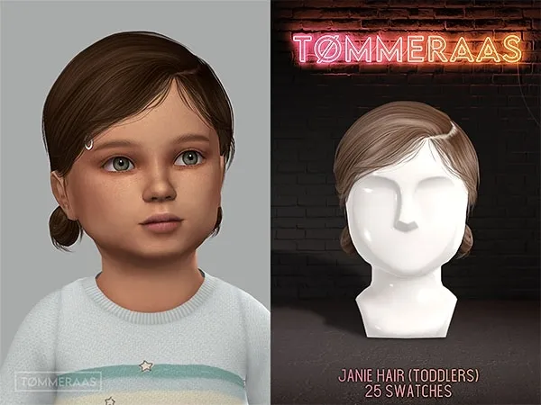 Alpha TØMMERAAS Janie Hair for Toddlers (65) - The Sims 4 Custom Content