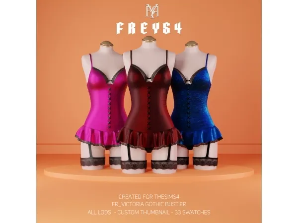 Alpha FR_VICTORIA GOTHIC BUSTIER - The Sims 4 Custom Content