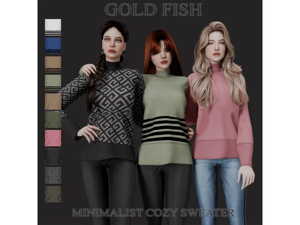 Mix GoldFish Minimalist Cozy Sweater - The Sims 4 Custom Content
