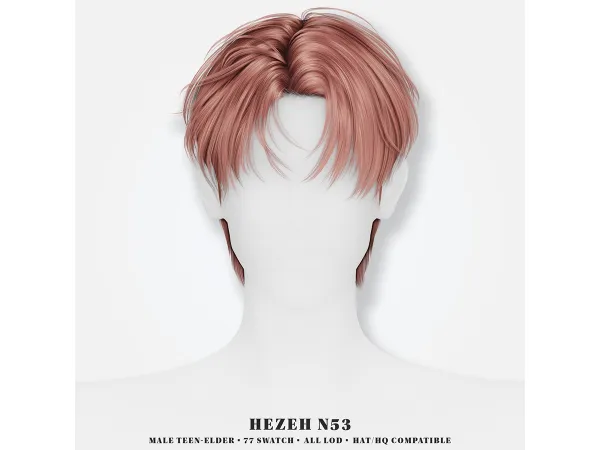 Alpha [Hezeh]Hair_No53 - The Sims 4 Custom Content
