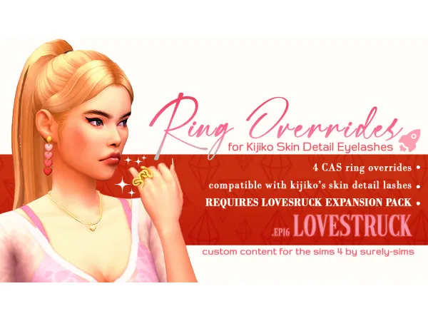Maxis Match Ring Overrides EP16 Lovestruck Sims by Surely - The Sims 4 Custom Content