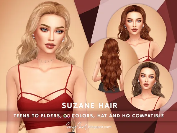 Alpha SONYASIMS SUZANE HAIR - The Sims 4 Custom Content