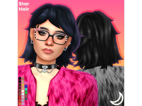 Maxis Match Star Hair by imvikai - The Sims 4 Custom Content