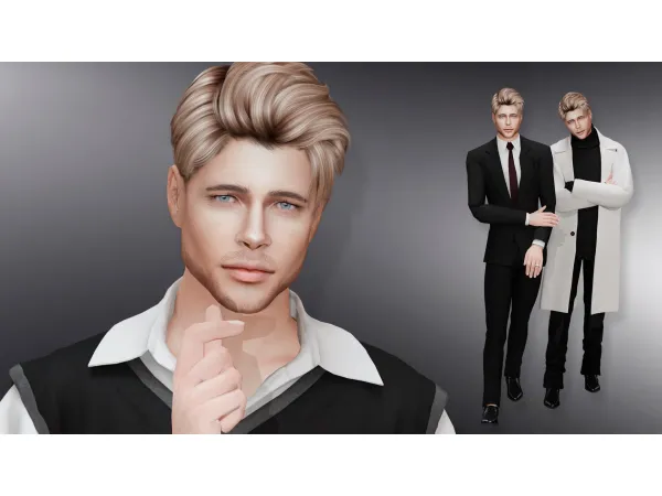 Alpha Sim Inspired Brad Pitt by Jolea - The Sims 4 Custom Content