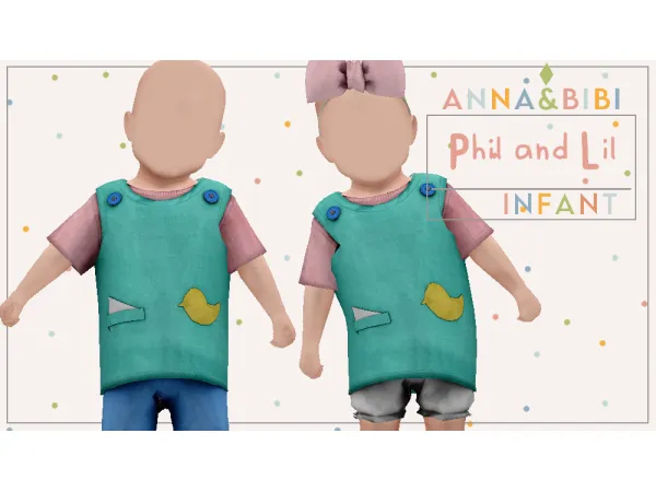 Maxis Match Phil and Lil_costume_Halloween 2024_INFANT [AnnaBibi] - The Sims 4 Custom Content