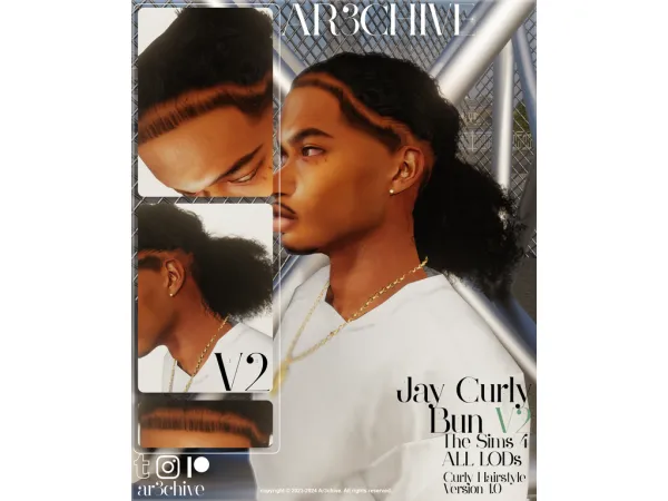 Jay Curly Bun V2 by ar3chive