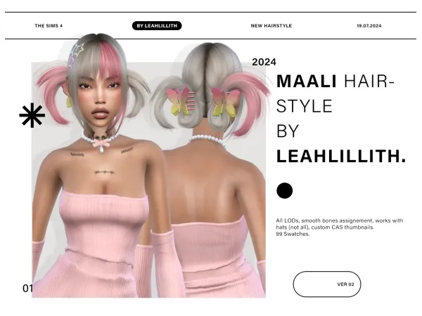 Alpha Maali Hairstyle (Alpha) accessories by LeahLillith - The Sims 4 Custom Content