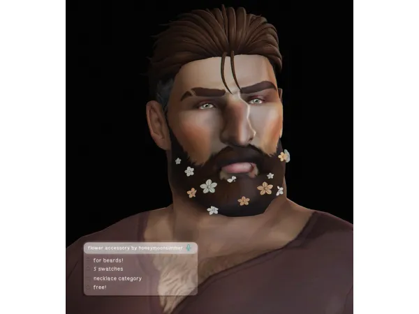 flower accessory for beards by honeymoonsimmer