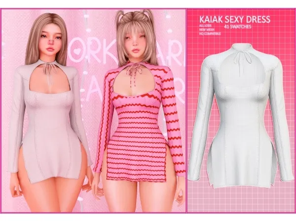 Alpha Kaiak sexy dress - The Sims 4 Custom Content