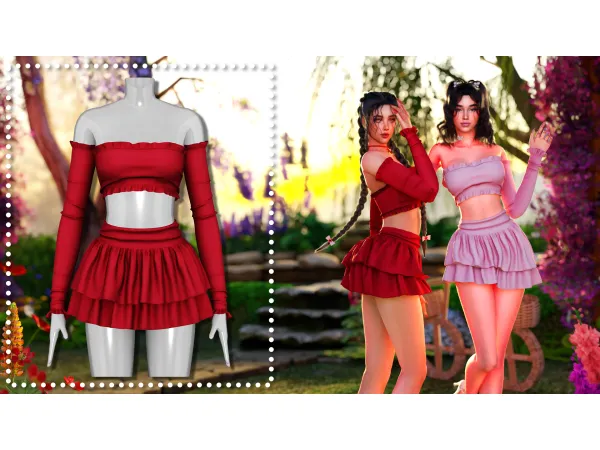 Alpha Sasha Outfit Set by WisteriaSims - The Sims 4 Custom Content
