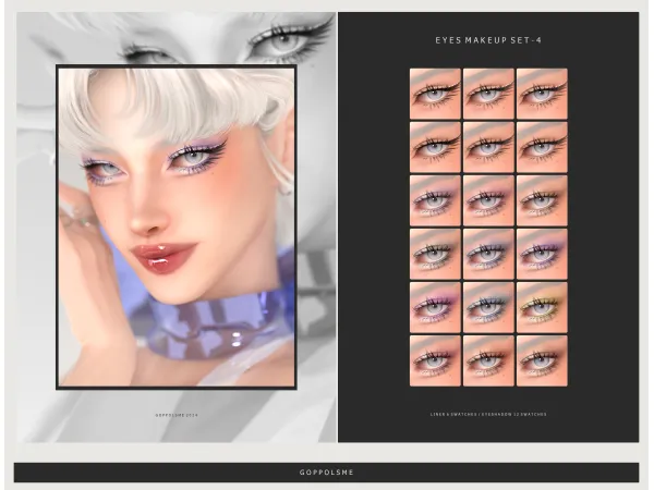 Alpha GPME GOLD EYES MAKEUP SET 4 by GoppolsMe - The Sims 4 Custom Content