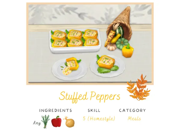 Maxis Match Stuffed Peppers by TianaSims - The Sims 4 Custom Content