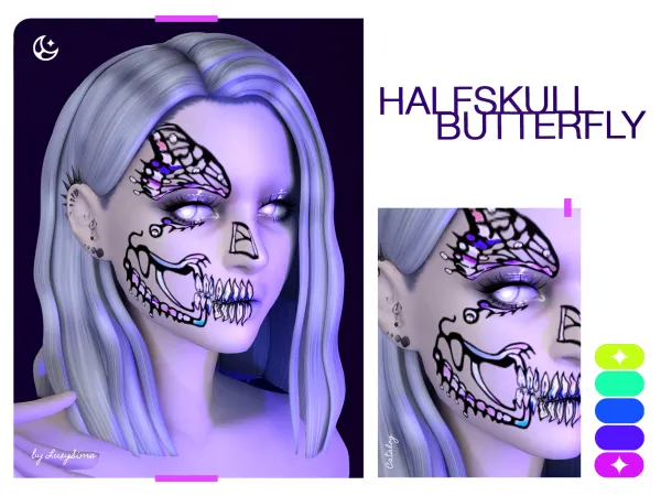 Mix Half Skull Butterfly - The Sims 4 Custom Content