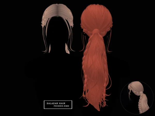 Alpha Salazar Hair - The Sims 4 Custom Content