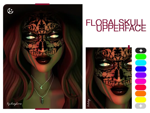 Alpha Floral Skull - The Sims 4 Custom Content