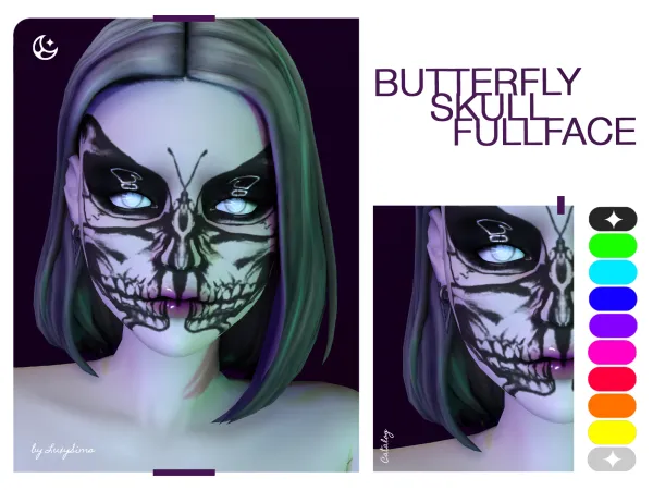 Alpha Butterfly Skull - The Sims 4 Custom Content