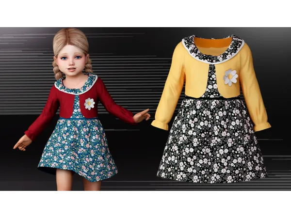 Alpha Lucy Dress (Toddlers) by Garfiel - The Sims 4 Custom Content