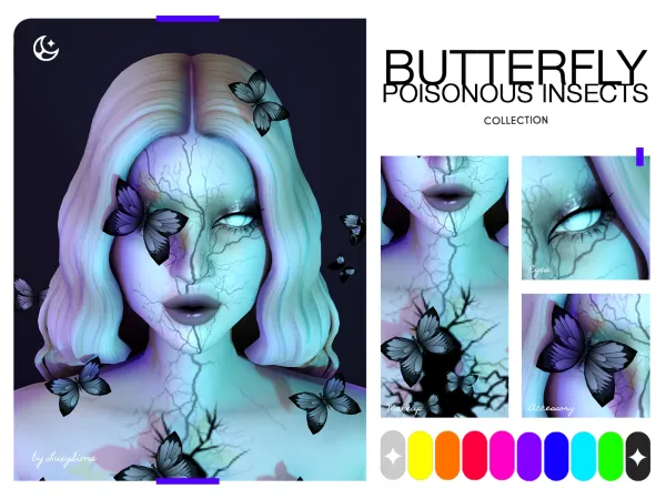 Alpha Butterfly Poisonous Insects Collection - The Sims 4 Custom Content