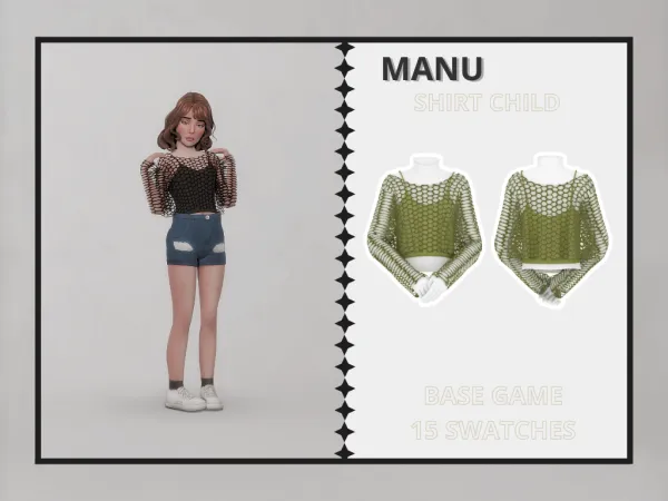 Alpha Manu Shirt Child - The Sims 4 Custom Content