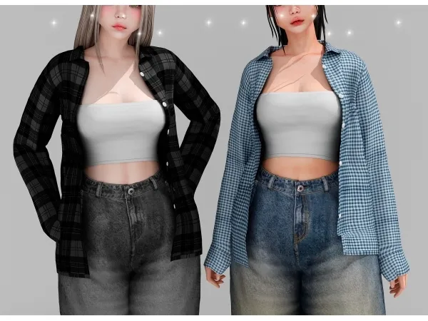 Alpha Fairy shirt with niki top - The Sims 4 Custom Content