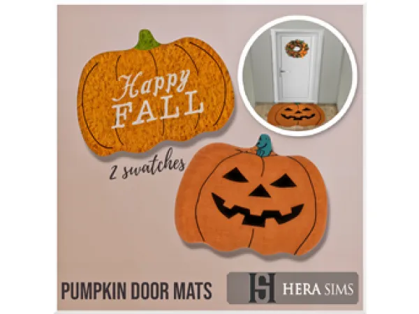 Mix Pumpkin doormats by herasims4 - The Sims 4 Custom Content