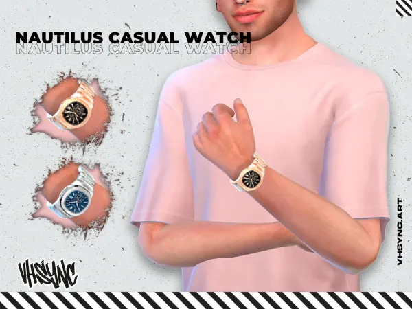 Alpha [VHSync] Nautilus casual watch by vhsync - The Sims 4 Custom Content