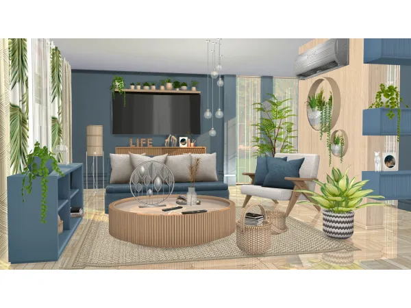 Alpha Phaedra Living Room Set by simcredible - The Sims 4 Custom Content