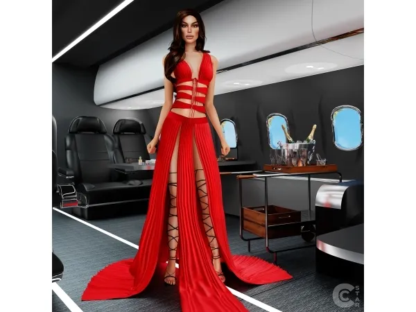Alpha Lace up Dress cool_content_star - The Sims 4 Custom Content