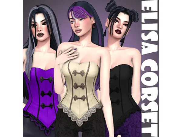 Maxis Match Elisa corset by Ladybugtrait - The Sims 4 Custom Content