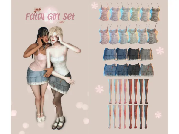 Maxis Match Fatal Girl Set by CherryPlumSims - The Sims 4 Custom Content